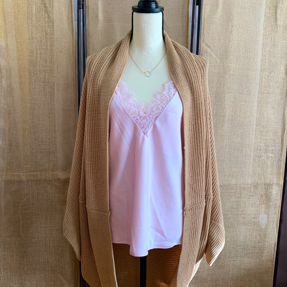 Forever 21 Ribbed Open-Front Cardigan- Brown